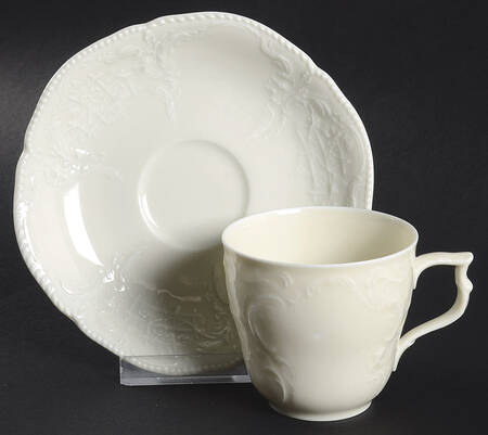 Sanssouci (Ivory, No Trim) Flat Demitasse Cup & Saucer Set