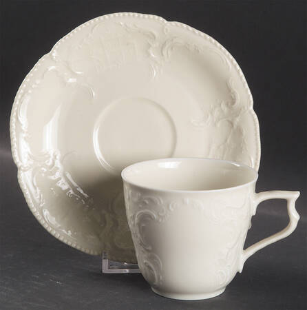 Sanssouci (Ivory, No Trim) Flat Cup & Saucer Set