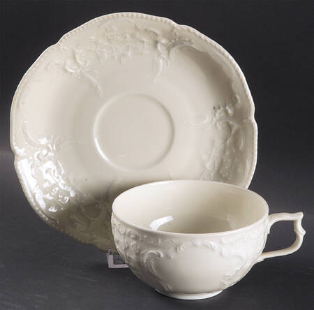 Sanssouci (Ivory, No Trim) Flat Cup & Saucer Set