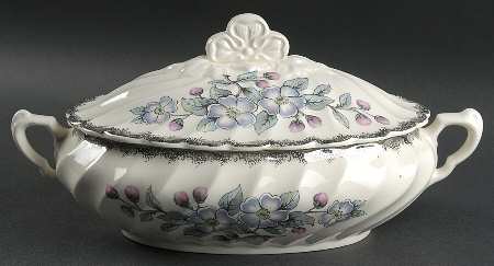 Belvidere Platinum Oval Covered Vegetable