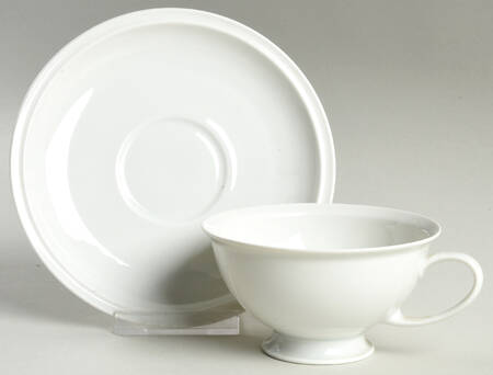 Winifred White Footed Cup & Saucer Set