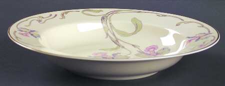 Orchid Iris Cream Rim Soup Bowl