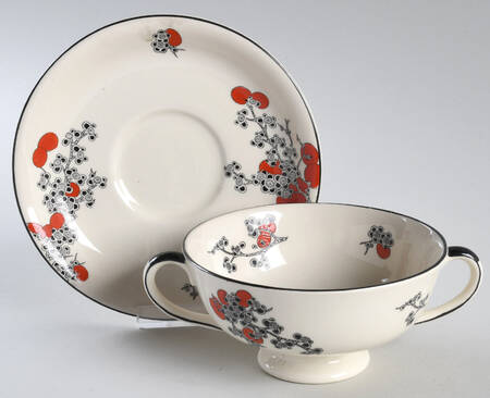 Carnival Footed Cream Soup Bowl & Saucer Set
