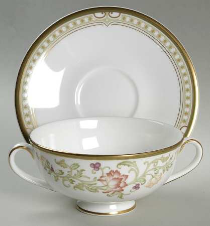 Lichfield Footed Cream Soup Bowl & Saucer Set