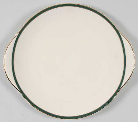 Cambridge Green Handled Cake Plate