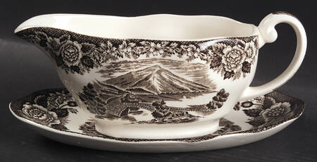 Lochs of Scotland Brown Gravy Boat & Underplate