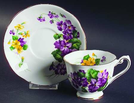 Lavender Lady Footed Cup & Saucer Set