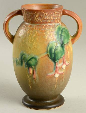 Fuchsia Brown 6" Handled Vase