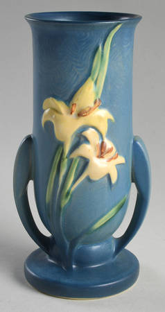 Zephyr Lily Bermuda Blue 8" Handled Vase
