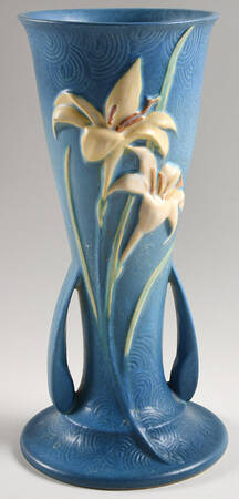 Zephyr Lily Bermuda Blue 12" Handled Vase