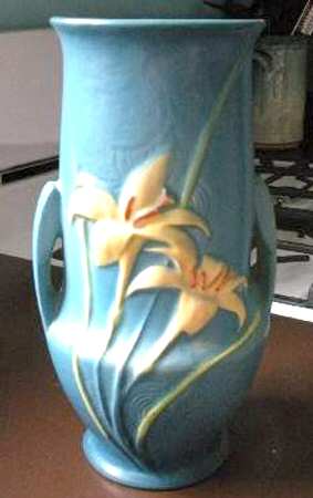 Zephyr Lily Bermuda Blue 10" Handled Vase