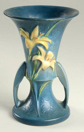 Zephyr Lily Bermuda Blue 7" Handled Vase