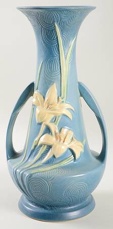 Zephyr Lily Bermuda Blue 12" Handled Vase