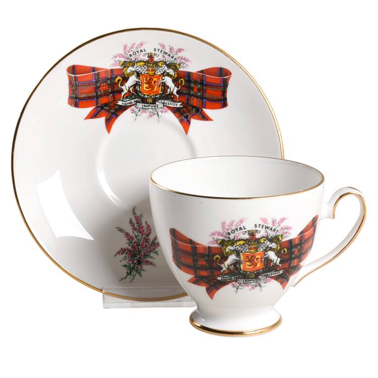 Coat of Arms (Smooth) Footed Cup & Saucer Set