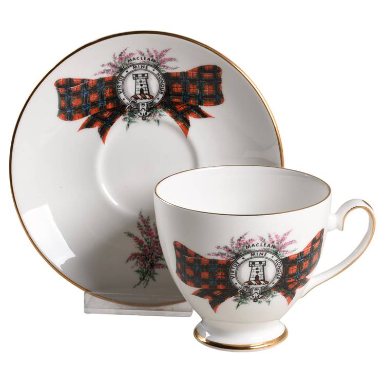 Coat of Arms (Smooth) Footed Cup & Saucer Set