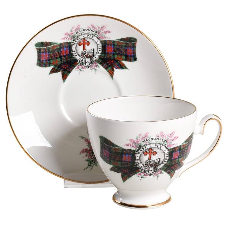 Coat of Arms (Smooth) Footed Cup & Saucer Set