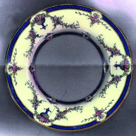 Rosemary Dark Blue Yellow Bread & Butter Plate