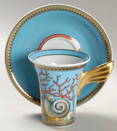 Les Tresors De La Mer Flat Demitasse Cup & Saucer Set