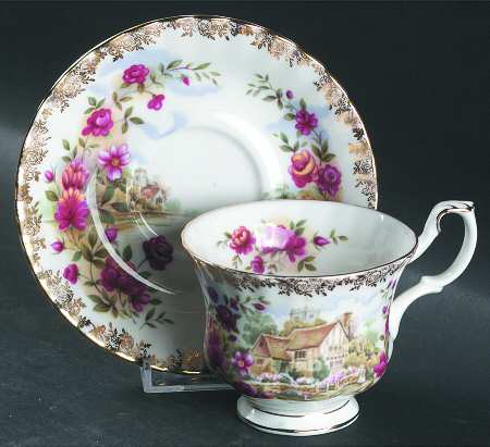 Four Seasons Footed Cup & Saucer Set