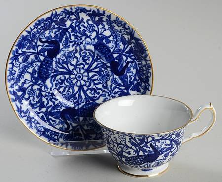 Derby Peacock Blue Footed Demitasse Cup & Saucer Set