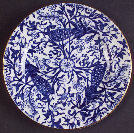 Derby Peacock Blue Bread & Butter Plate