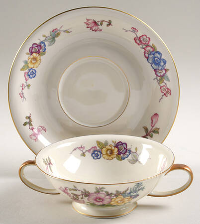 R630 Footed Cream Soup Bowl & Saucer Set