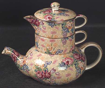 Welbeck (Earthenware, Intro 1995) Mini Teapot Stacking Set (Creamer, Sugar)