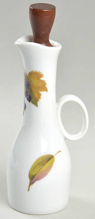 Evesham 'M' Oil/Vinegar Cruet & Wood Stopper by Royal Worcester