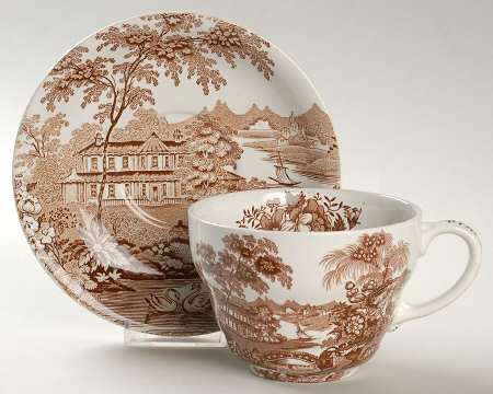 Tonquin Brown Breakfast Cup & Saucer Set