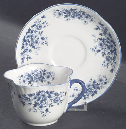 Petite Blue Flat Cup & Saucer Set