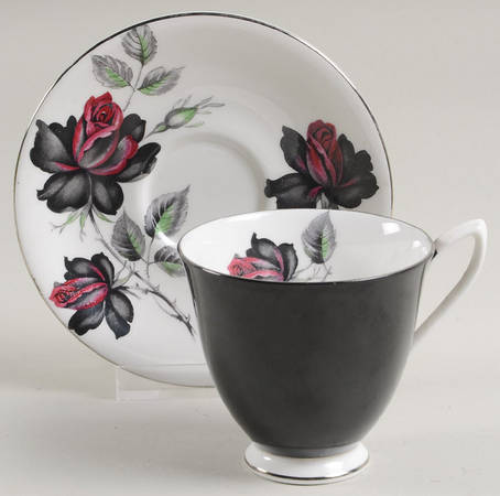 Masquerade Footed Demitasse Cup & Saucer Set