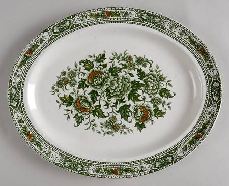 Canterbury Green Multicolor 12" Oval Serving Platter