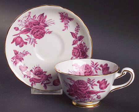Chantilly Rose Footed Cup & Saucer Set