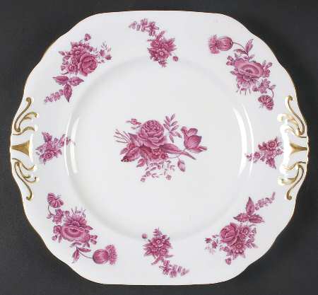 Chantilly Rose Square Handled Cake Plate