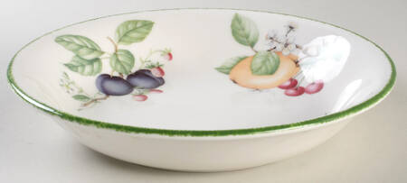 Country Lane (Brushed Green Trim) 9" Round Vegetable Bowl