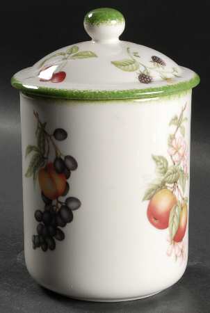 Country Lane (Brushed Green Trim) Medium Canister & Lid