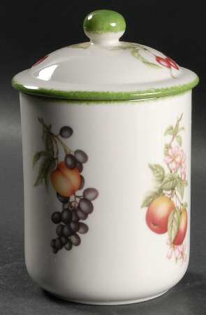 Country Lane (Brushed Green Trim) Small Canister & Lid