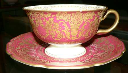 5956 (Red) Footed Cup & Saucer Set