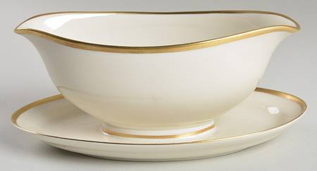 2464 (Cream) Gravy Boat with Attached Underplate