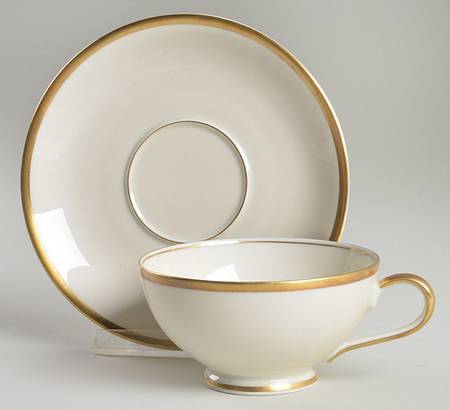 2464 (Cream) Footed Cup & Saucer Set