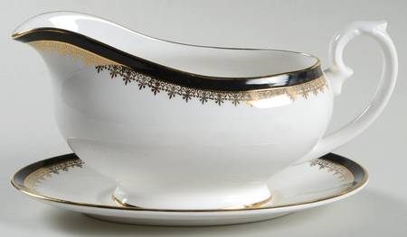 Viscount Black Gravy Boat & Underplate