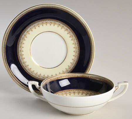 1293 Flat Cream Soup Bowl & Saucer Set