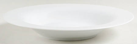 Moon White Large Rim Soup Bowl