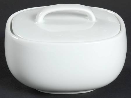 Moon White Sugar Bowl & Lid