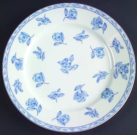 Blue Elegance Roses Salad Plate