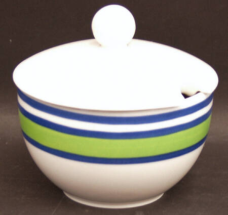 Trellis Blue Sugar Bowl & Lid