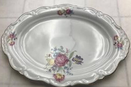 Garden Flower 15" Oval Serving Platter