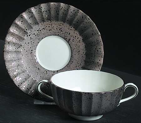 Ripple Footed Cream Soup Bowl & Saucer Set