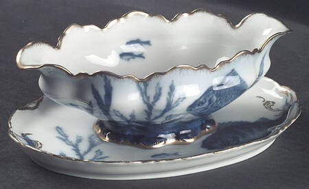 1307-1168 Gravy Boat with Attached Underplate