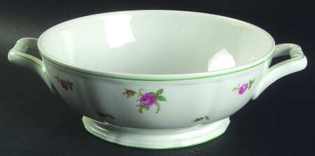 2820 (Chippendale, Green Trim) Round Vegetable No Lid